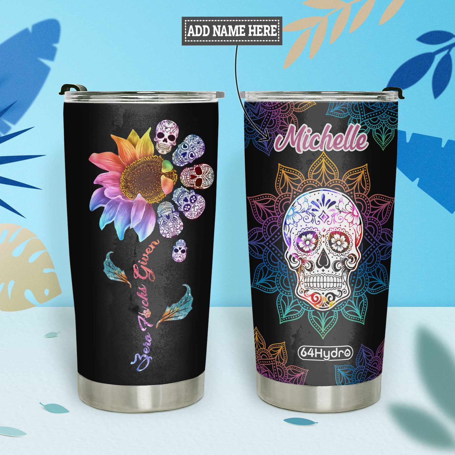 Skull Mandala KD2 HAL0110019 Stainless Steel Tumbler