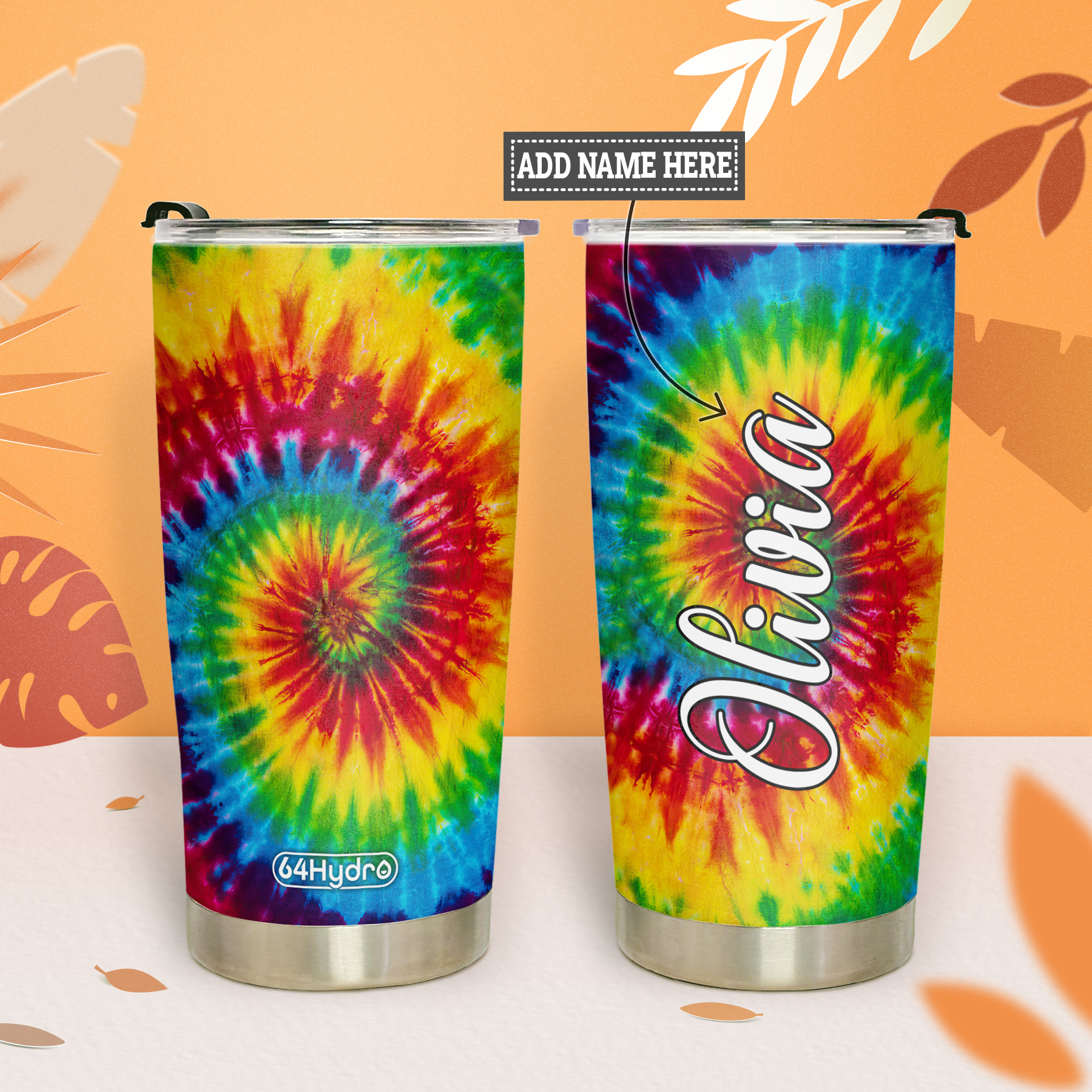 Hippie Tie Dye Tumbler KD2 HRX2511007 Stainless Steel Tumbler