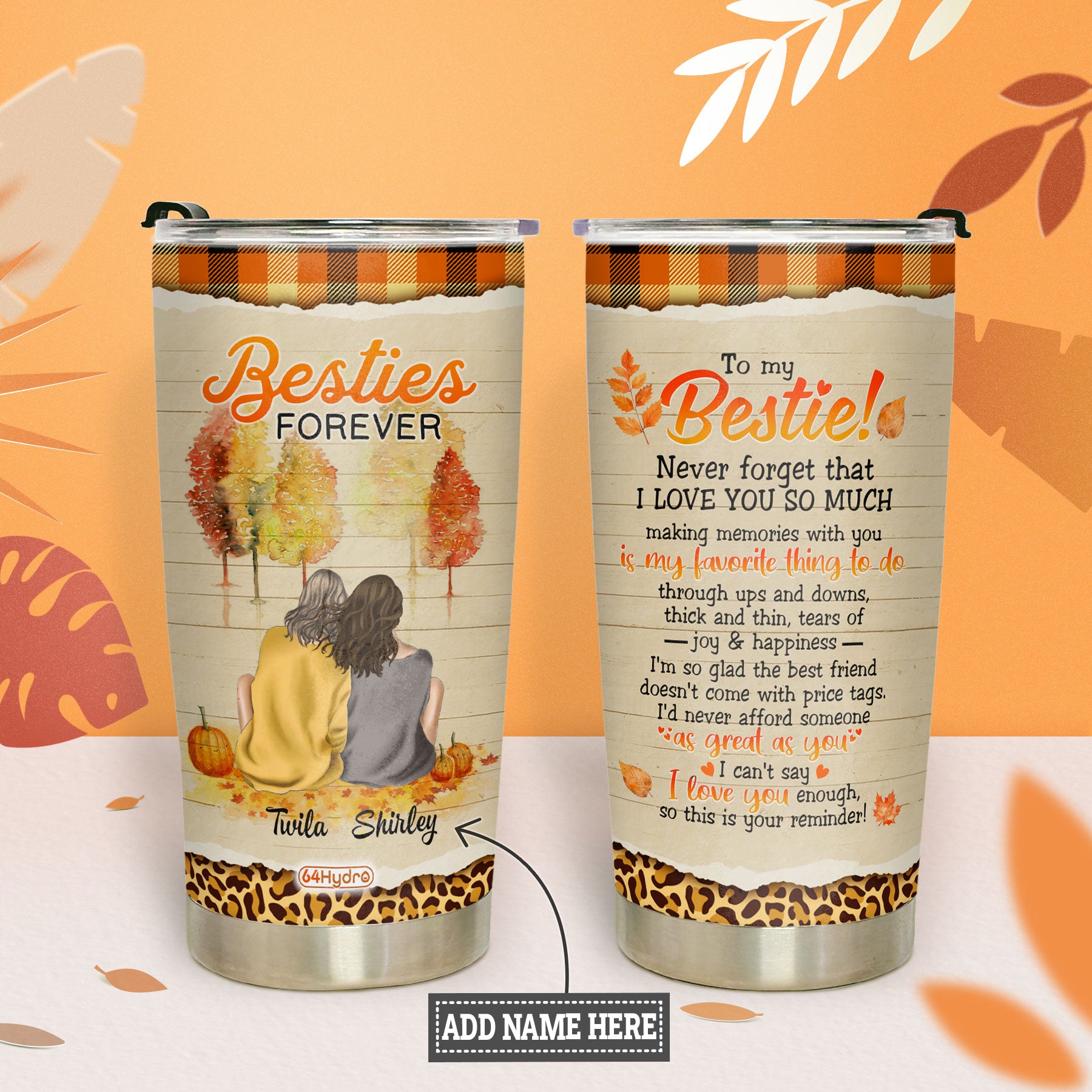 Bestie Forever Personalized HTQZ1208004Z Stainless Steel Tumbler – 64Hydro