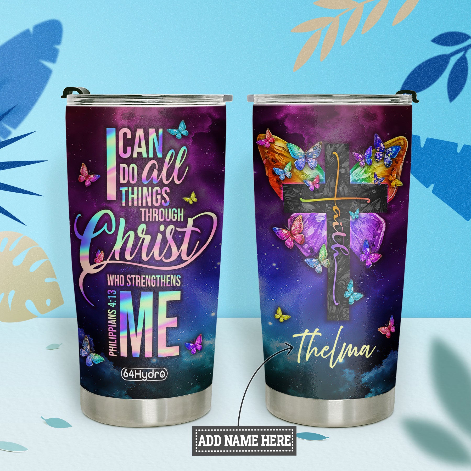 Faith Butterfly NNR2101007Z Stainless Steel Tumbler