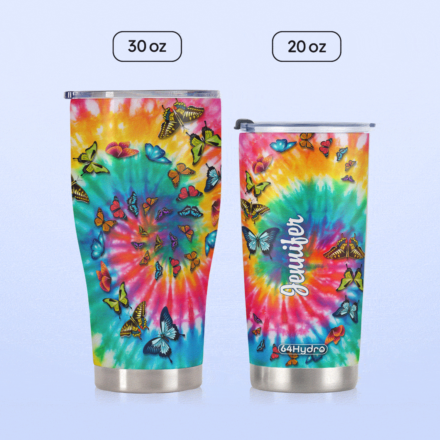 Butterfly Tie Dye Hippie KD2 ZZL0712001 Stainless Steel Tumbler