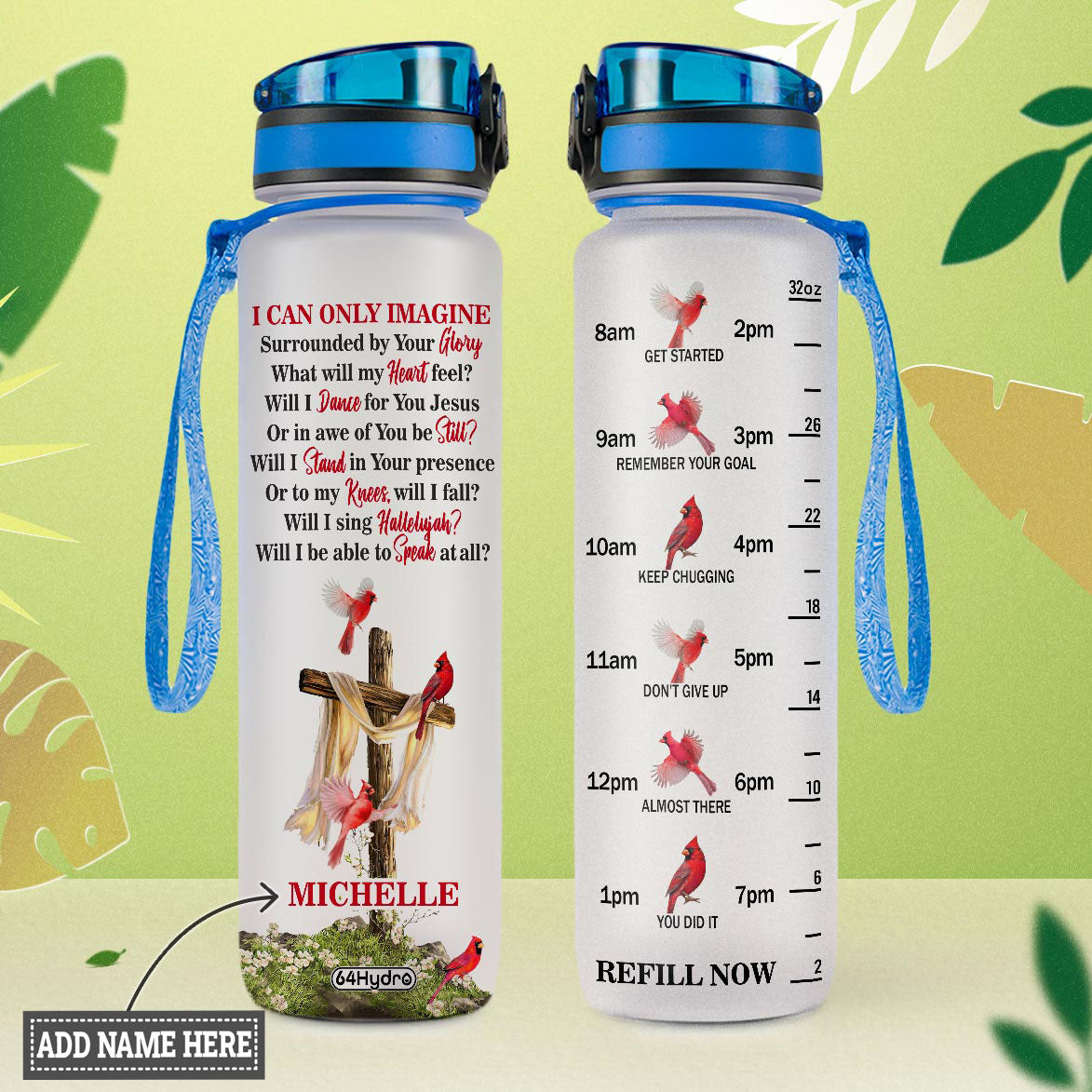 Faith I Can Only Imagine Cardinal HTRZ10081716IB Water Tracker Bottle