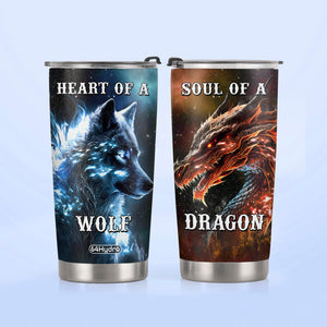 Heart Of A Wolf Soul Of A Dragon NNRZ300623544 Stainless Steel Tumbler