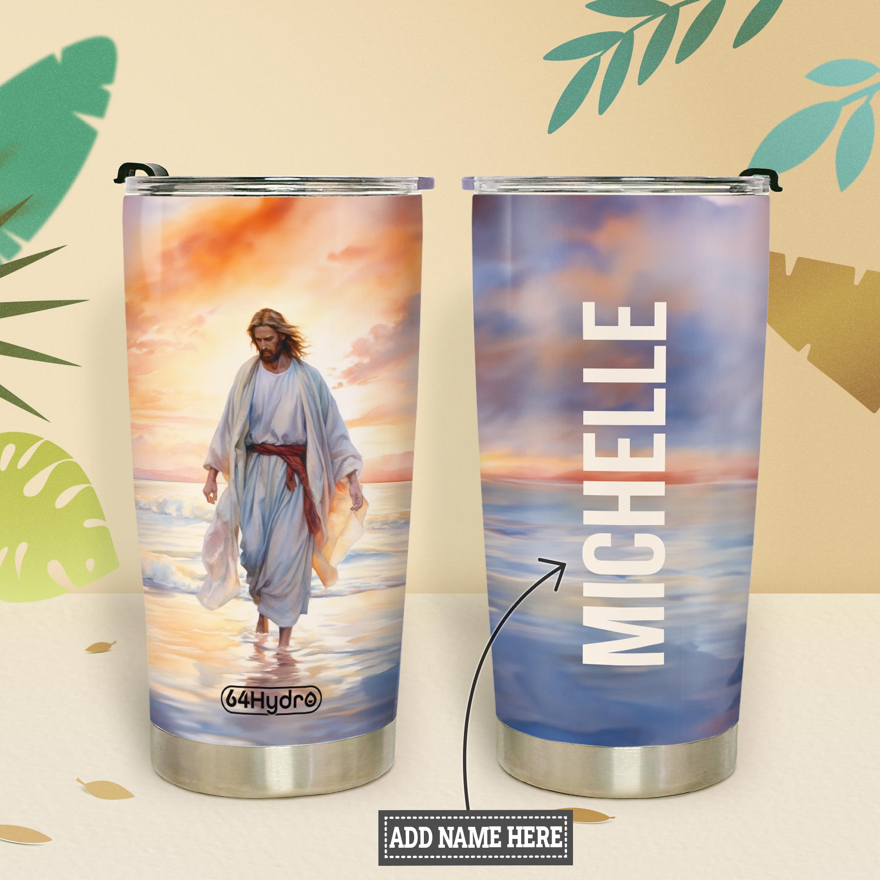 Jesus Walking On The Beach HTRZ31086550LD Stainless Steel Tumbler