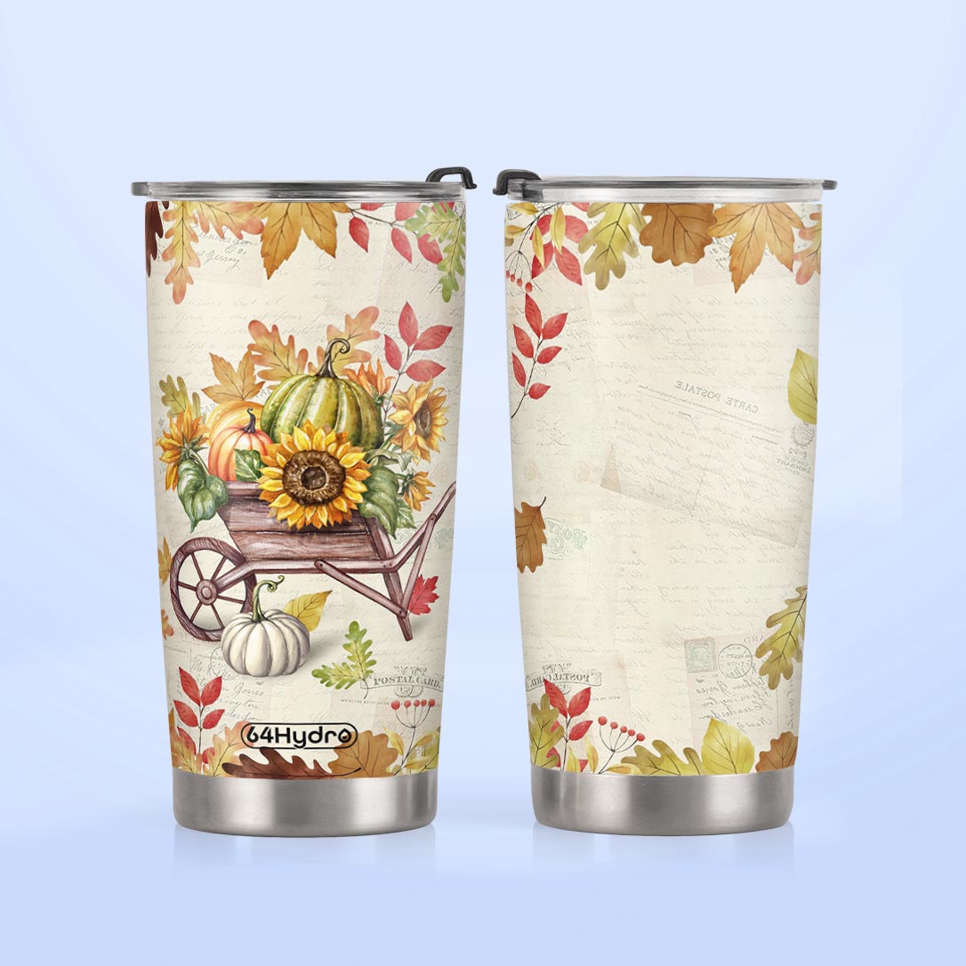 Autumn Pumpkins In The Wheelbarrow HTRZ31080220SD Stainless Steel Tumbler