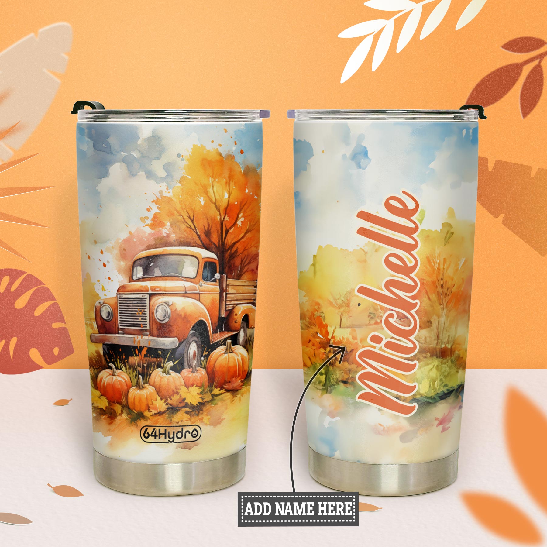 Autumn Truck Leaves HTRZ28088177HA Stainless Steel Tumbler