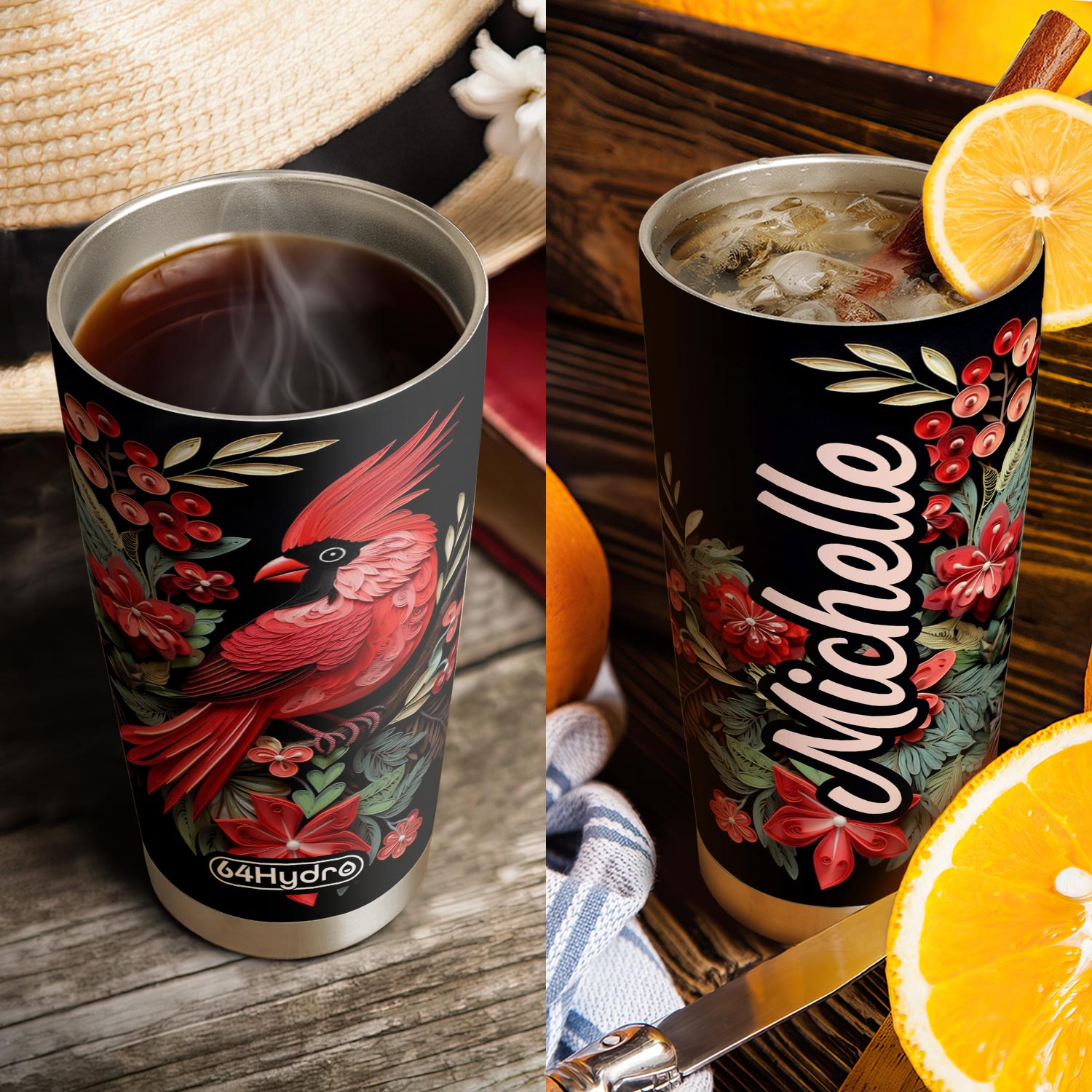 Cardinal Quilling Art HTRZ19094068PX Stainless Steel Tumbler