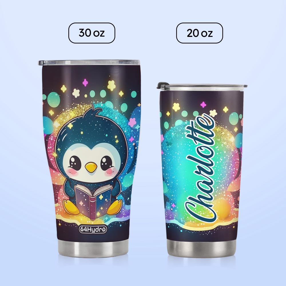 Cute Penguin Reading Book HTRZ05090349SP Stainless Steel Tumbler