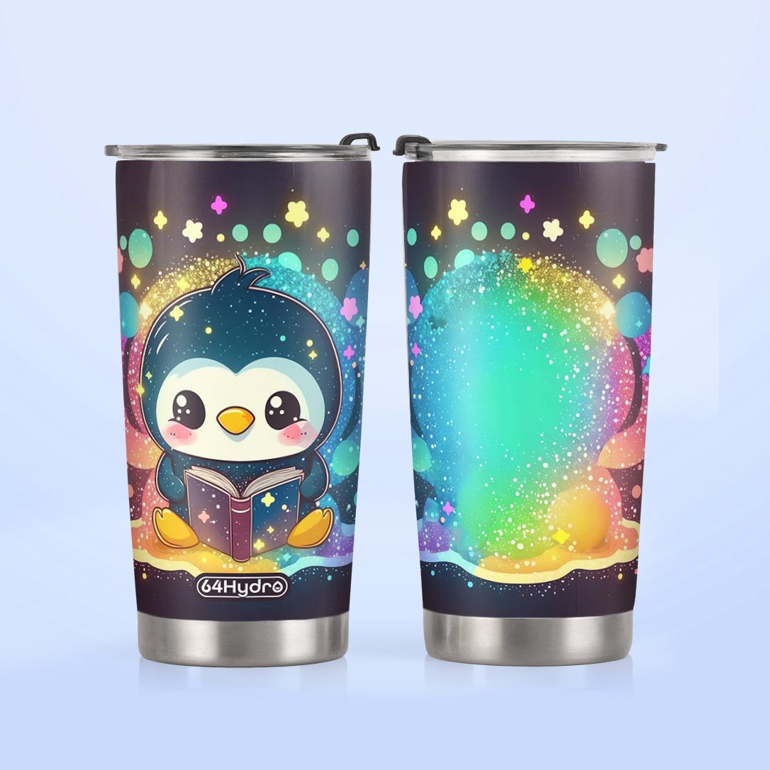 Cute Penguin Reading Book HTRZ05090349SP Stainless Steel Tumbler