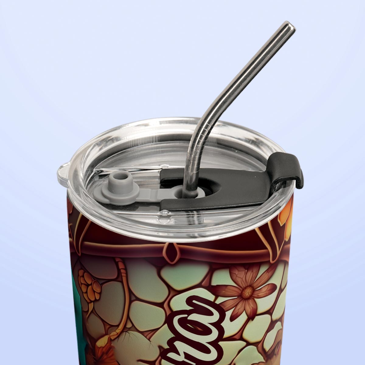 Dragonfly Carnelian Crystal Mosaic HTRZ05091866SB Stainless Steel Tumbler