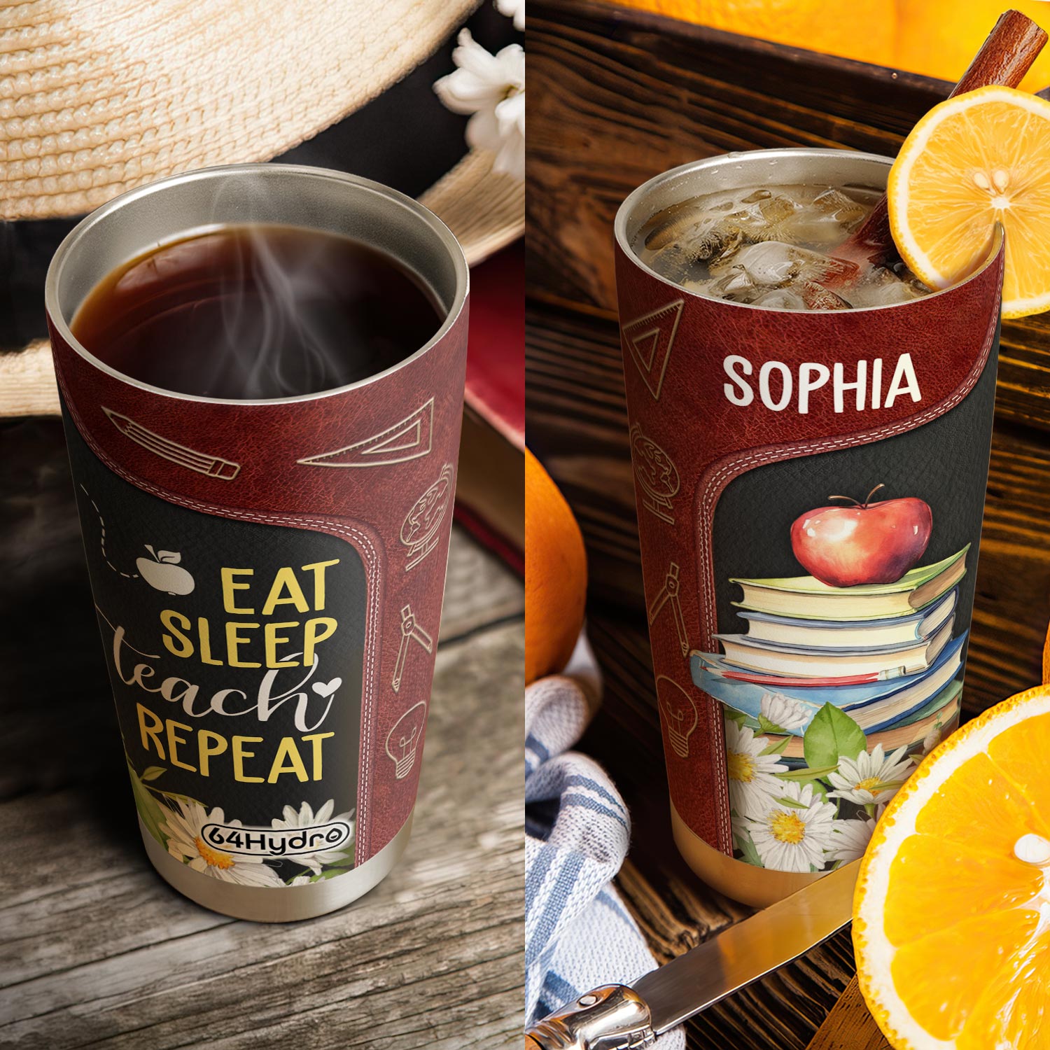 Eat Sleep Teach Repeat HTRZ26072265SS Stainless Steel Tumbler