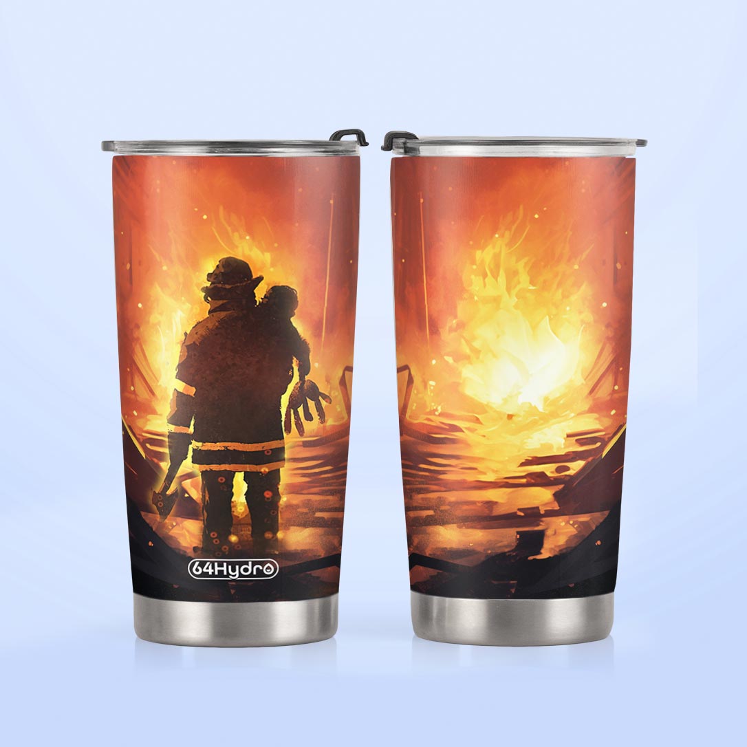 Firefighter Saves The Child HTRZ24089145JO Stainless Steel Tumbler