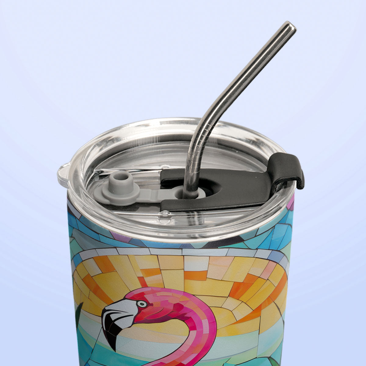 Flamingo Mosaic Tropical Garden HHAY100723059 Stainless Steel Tumbler