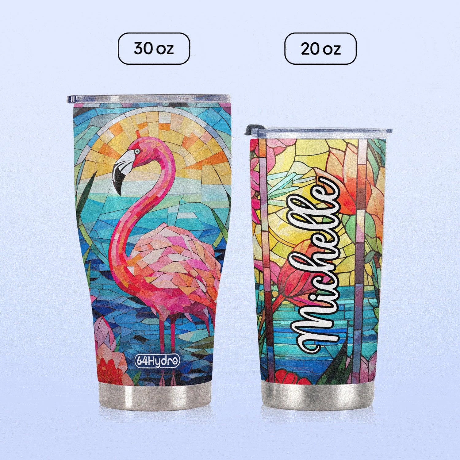 Flamingo Mosaic Tropical Garden HHAY100723059 Stainless Steel Tumbler