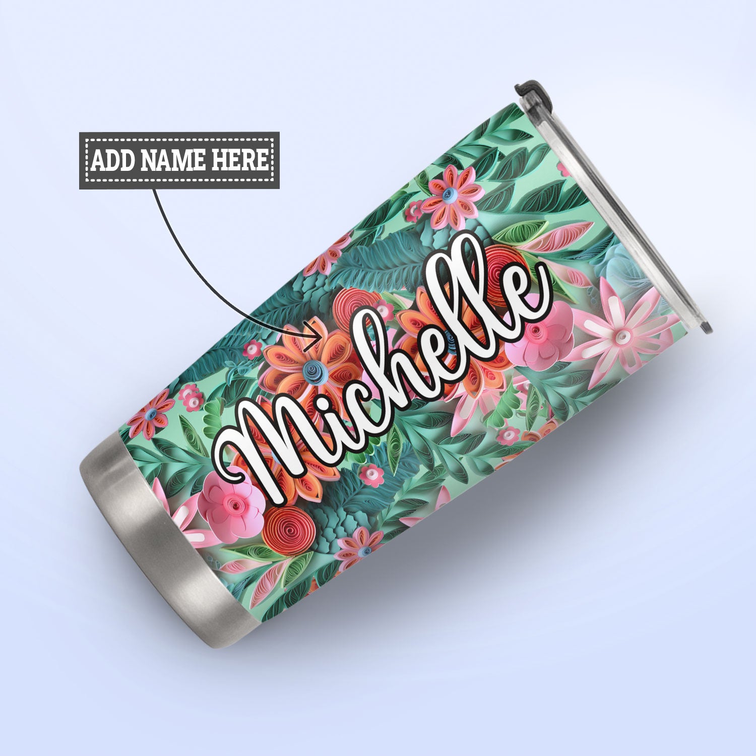 Flamingo Paper Quiling HHAY070723250 Stainless Steel Tumbler