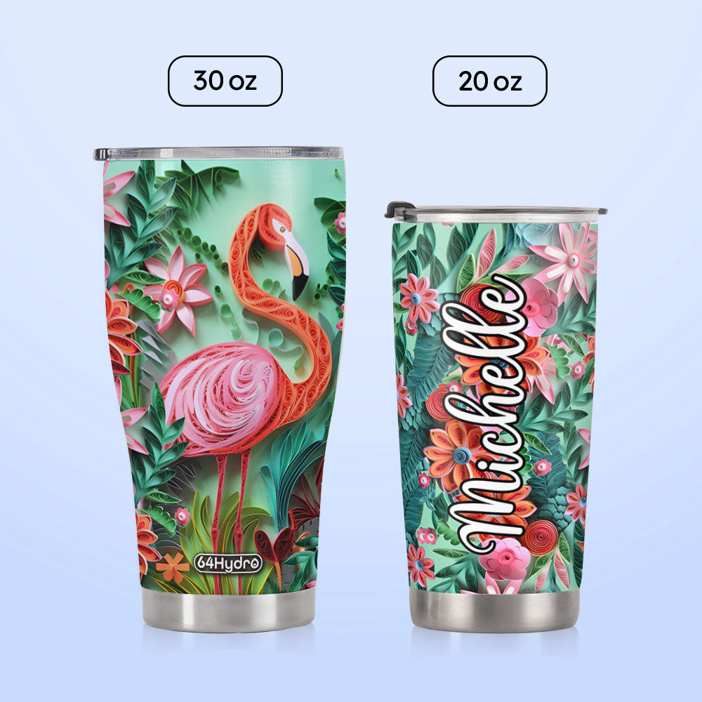 Flamingo Paper Quiling HHAY070723250 Stainless Steel Tumbler