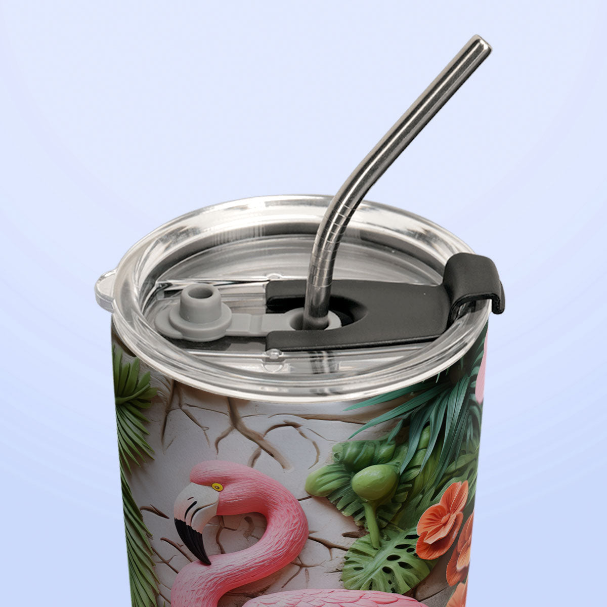 Flamingo Plaster Carving HHAY100723742 Stainless Steel Tumbler