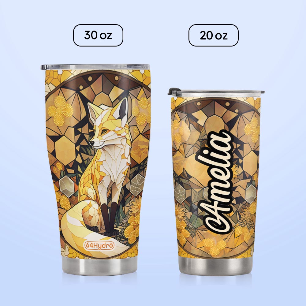 Fox Citrine Crystal Mosaic HTRZ14098500DD Stainless Steel Tumbler