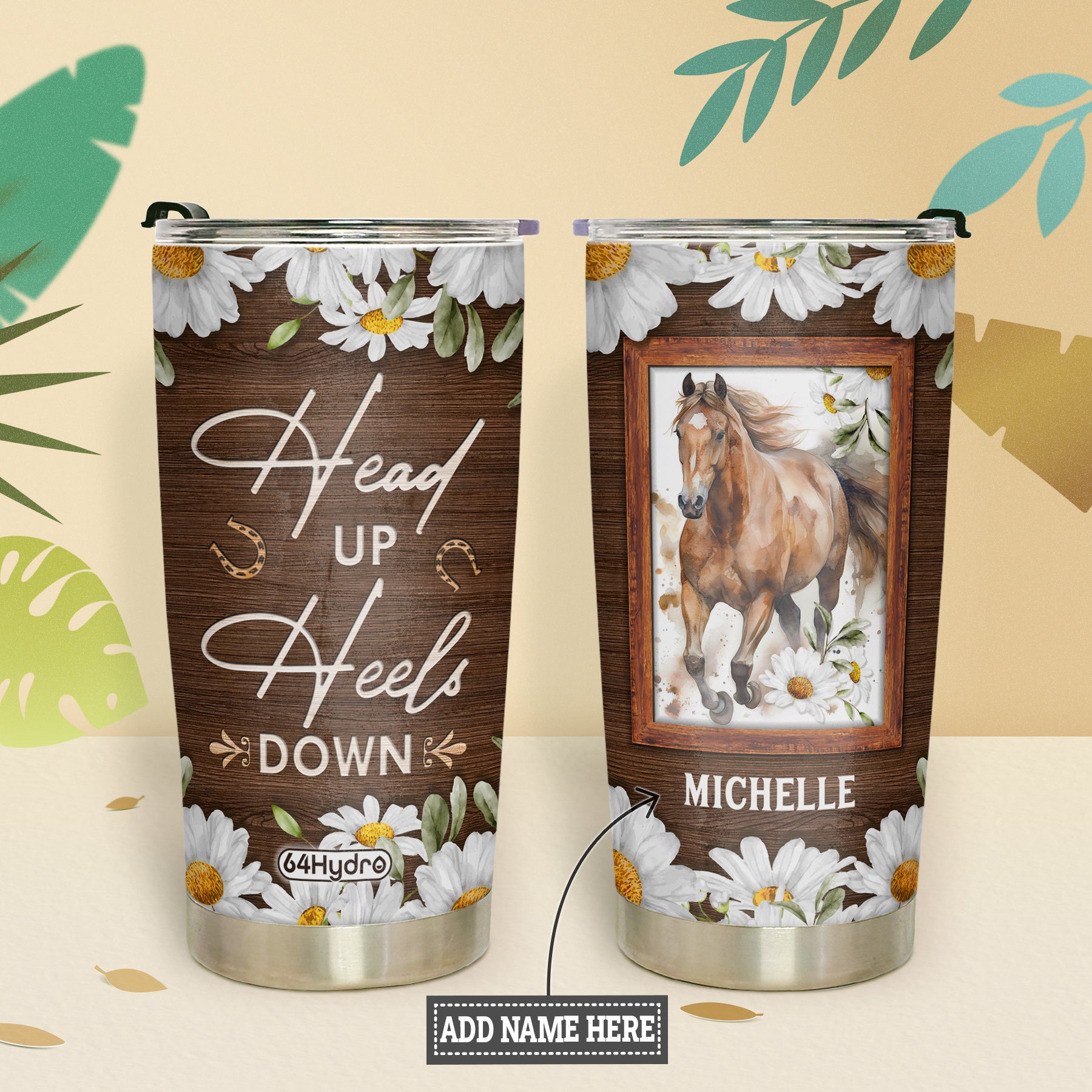 Horse Head Up Heels Down DNRZ220623461 Stainless Steel Tumbler