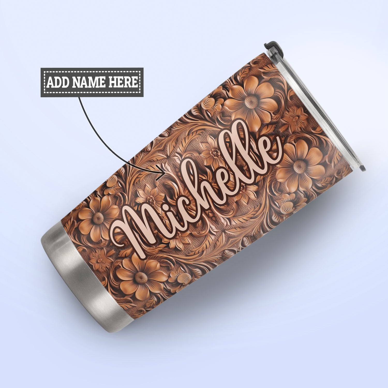 Horse Leather Carving HHAY070723415 Stainless Steel Tumbler