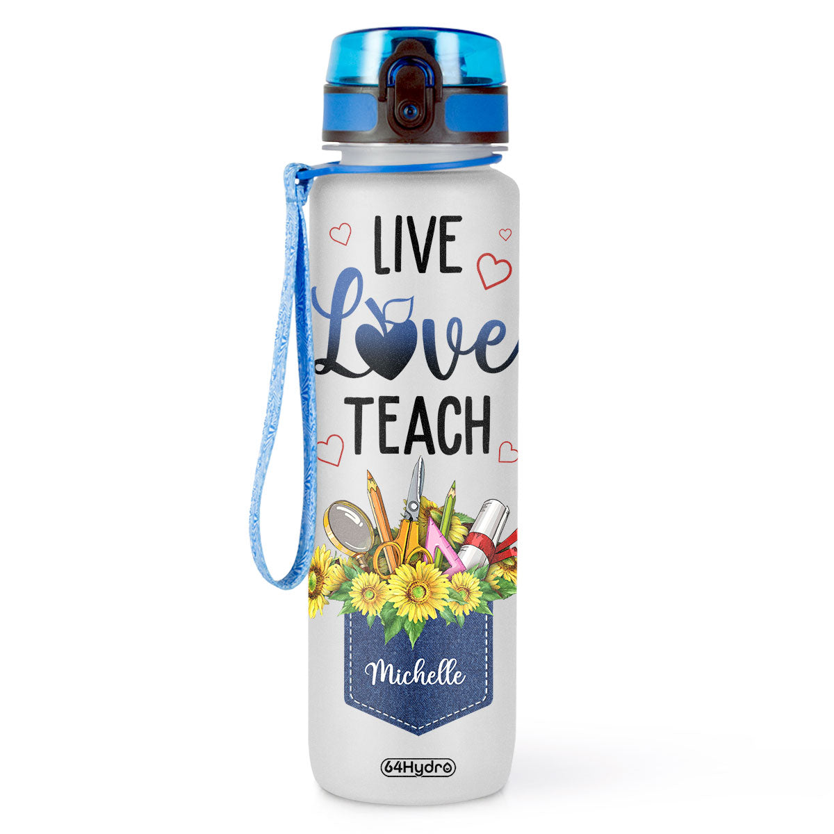 Live Love Teach HHRZ27077604AB Water Tracker Bottle