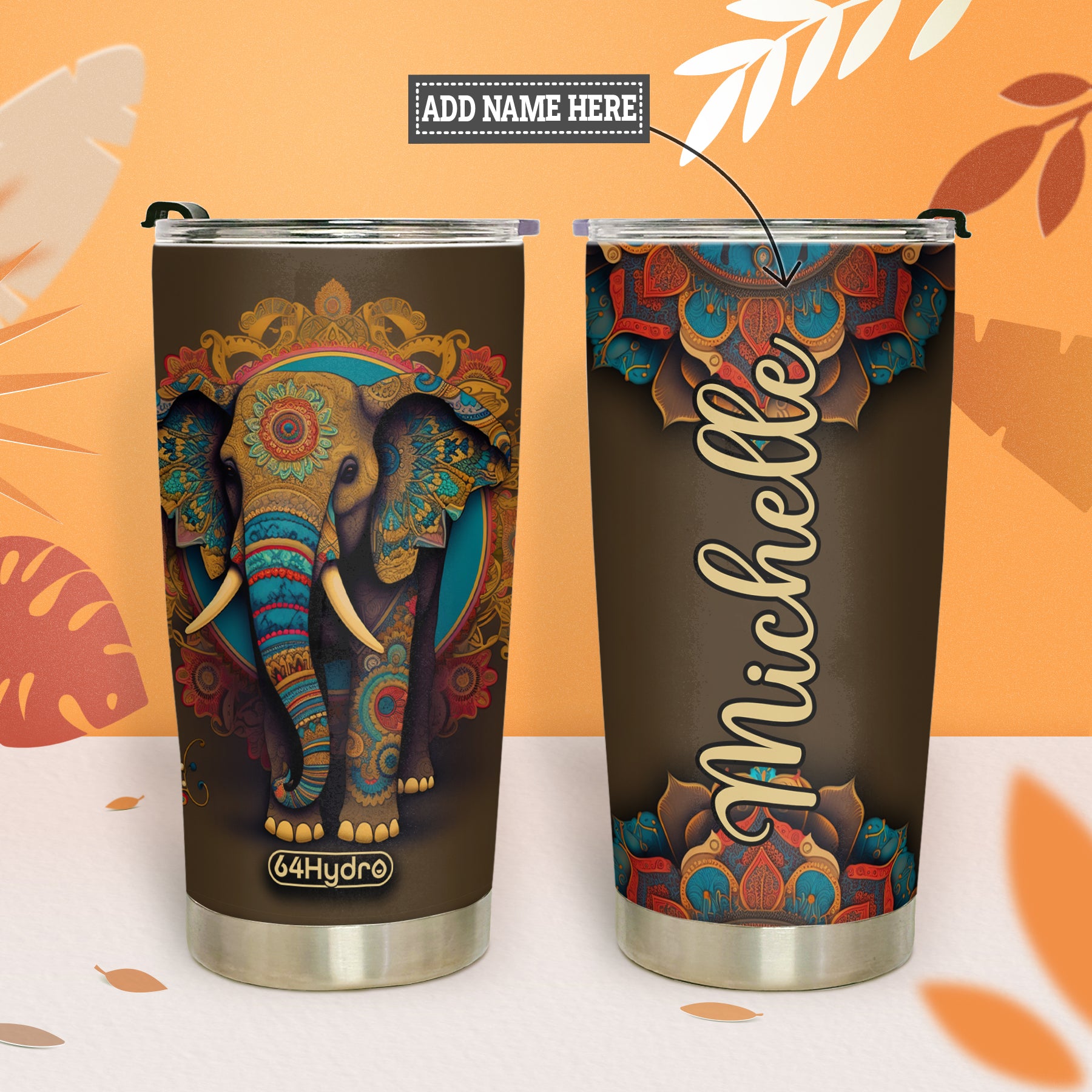 Mandala Elephant HHAY060723054 Stainless Steel Tumbler