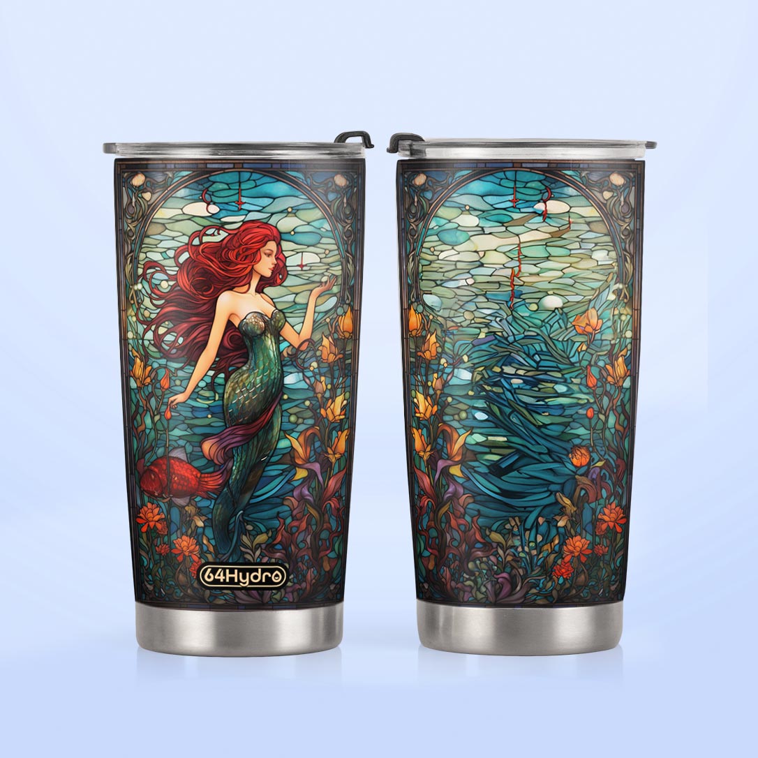 Mermaid Stained Glass HTRZ25095510HN Stainless Steel Tumbler