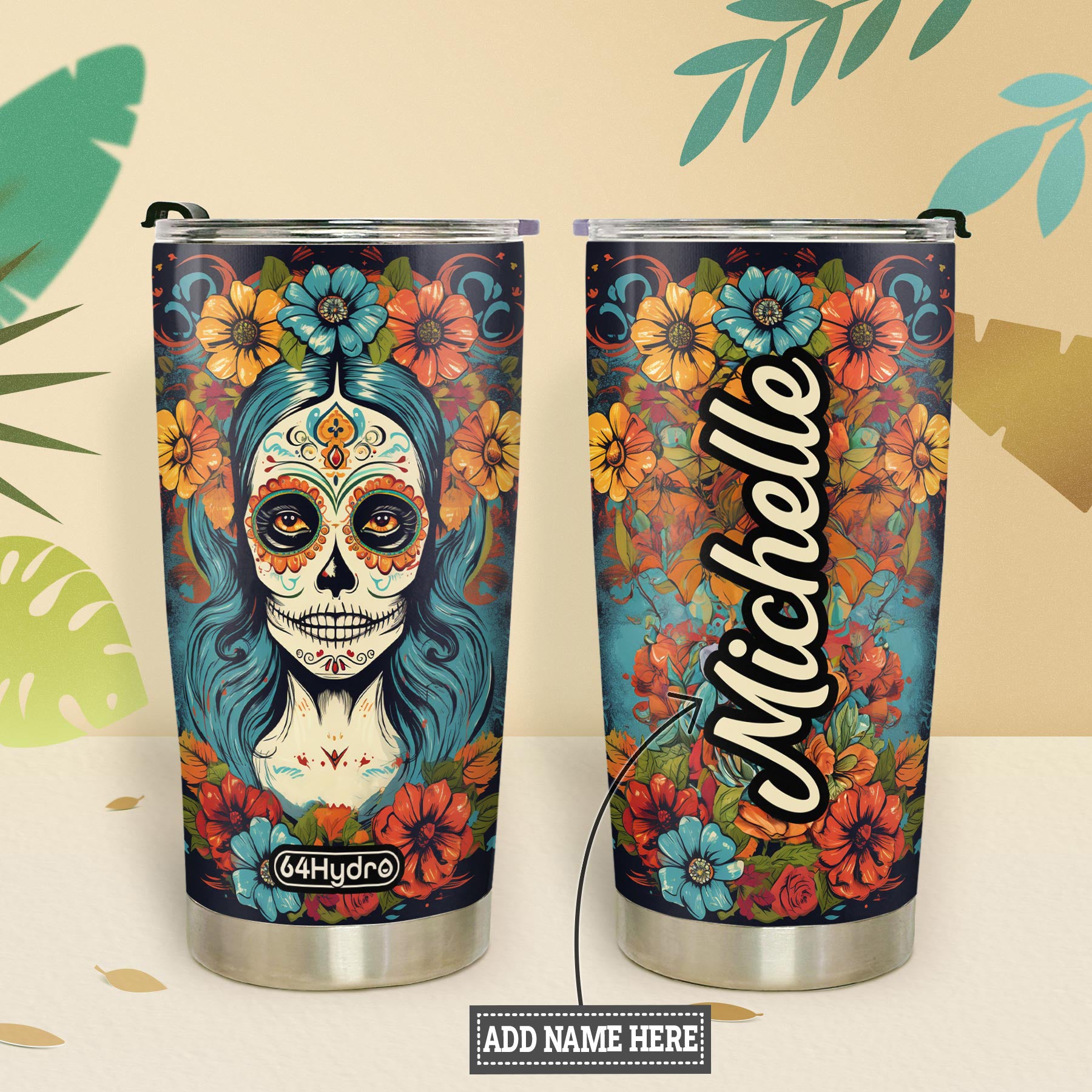Retro Sugar Skull HTRZ27094284IU Stainless Steel Tumbler