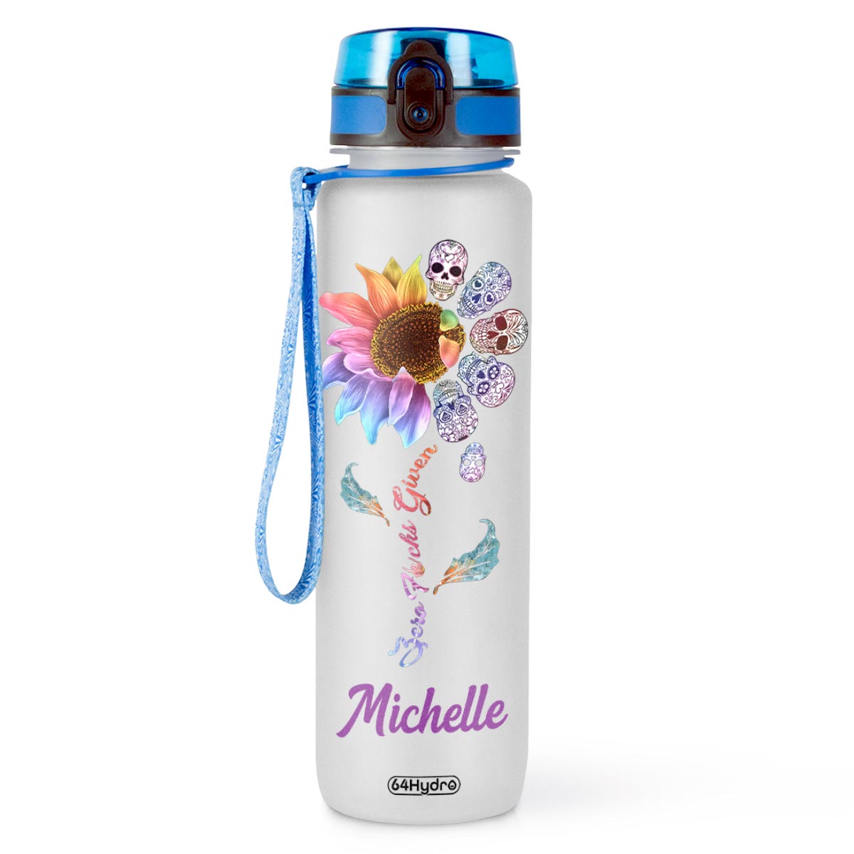 Skull Mandala Sunflower HHRZ09082547UP Water Tracker Bottle