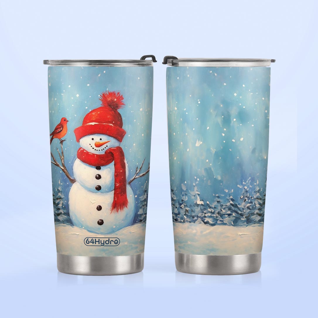 Snowman Painting Style HTRZ19092291FV Stainless Steel Tumbler