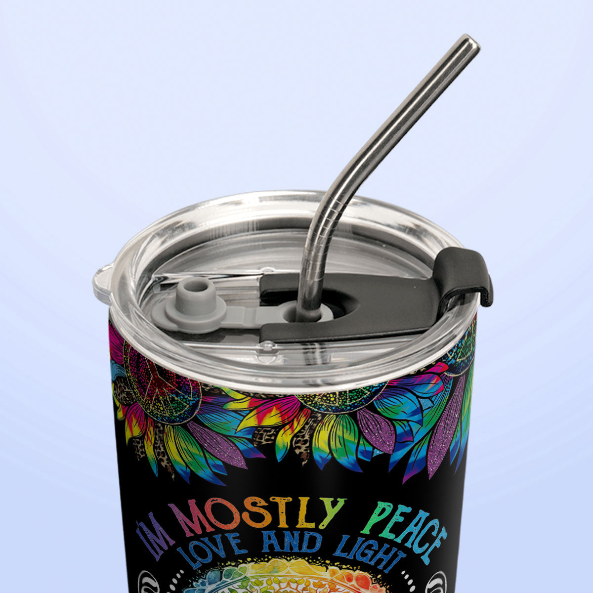 Tie Dye Gnome Mostly Peace Love And Light HHLZ270623011 Stainless Steel Tumbler