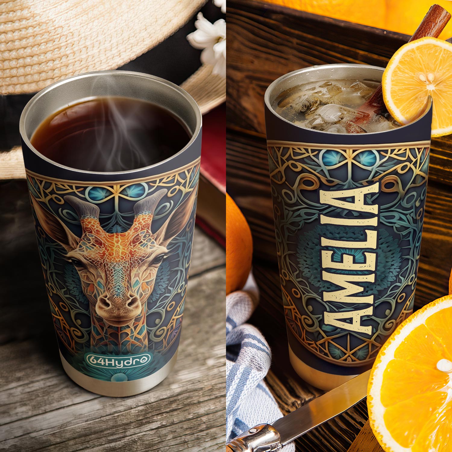 Trible Colorful Giraffe HTRZ12091720GE Stainless Steel Tumbler