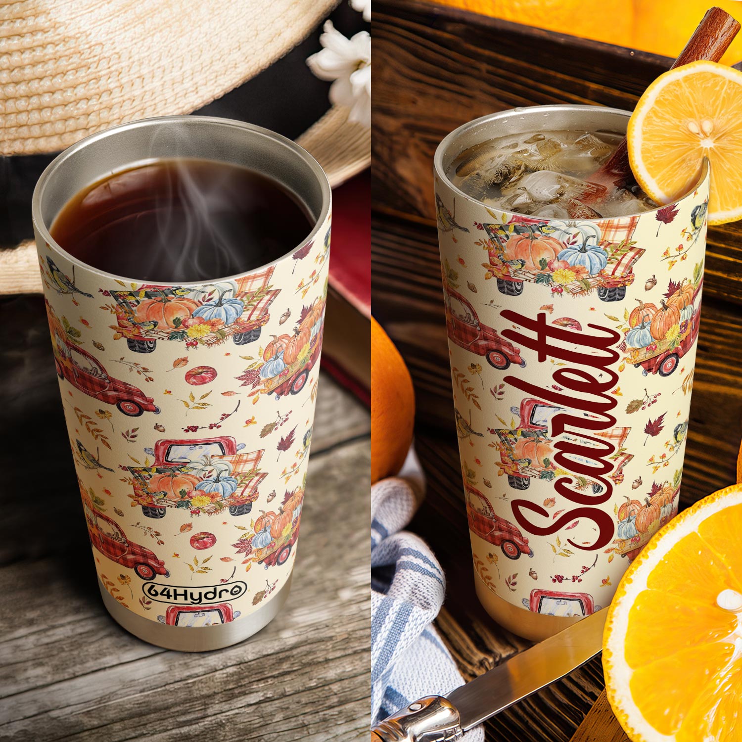 Truck Autumn Pattern HTRZ28085597TW Stainless Steel Tumbler