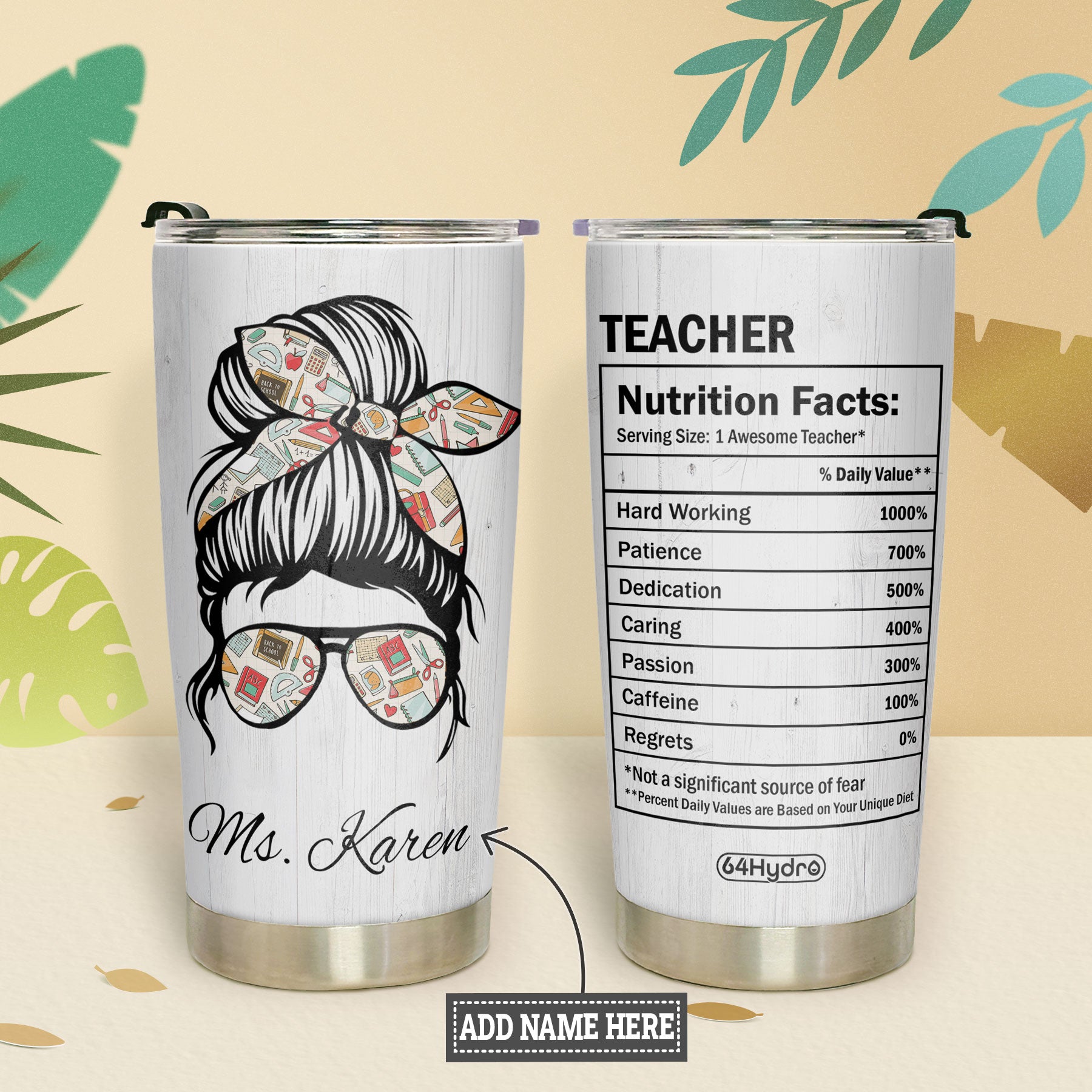 Teacher Life ACAA1504009Z Stainless Steel Tumbler