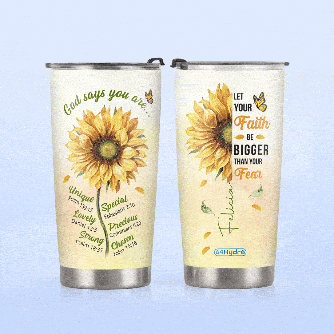 Personalized Sunflower Butterfly Hippie Stainless Steel Tumbler For Men And  Women –