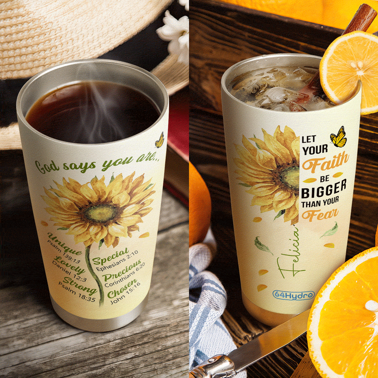 Over Fear Sunflower BGMZ1304010Z Stainless Steel Tumbler