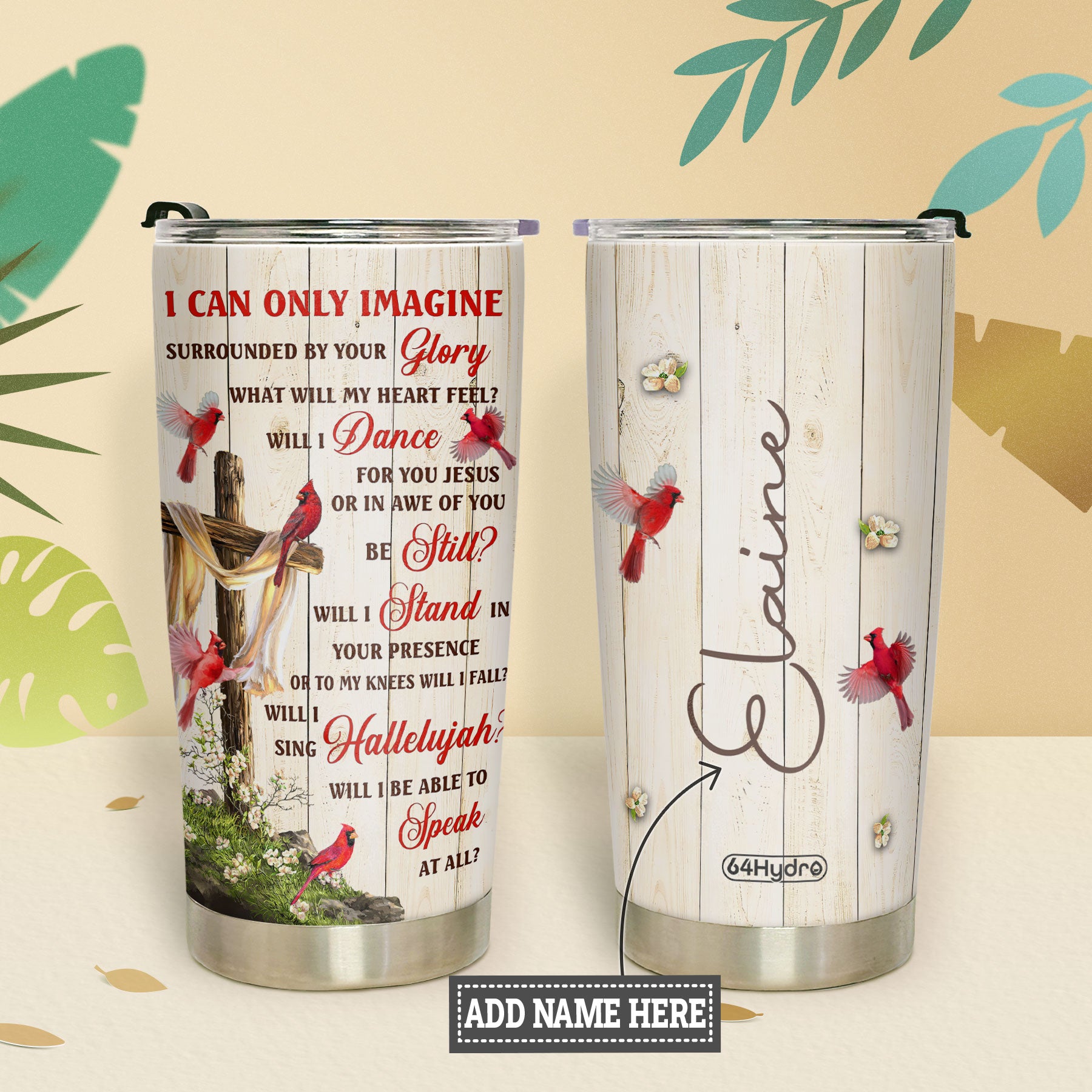 Cardinal Bird Faith Imagine KD2 DNLZ2005006Z Stainless Steel Tumbler