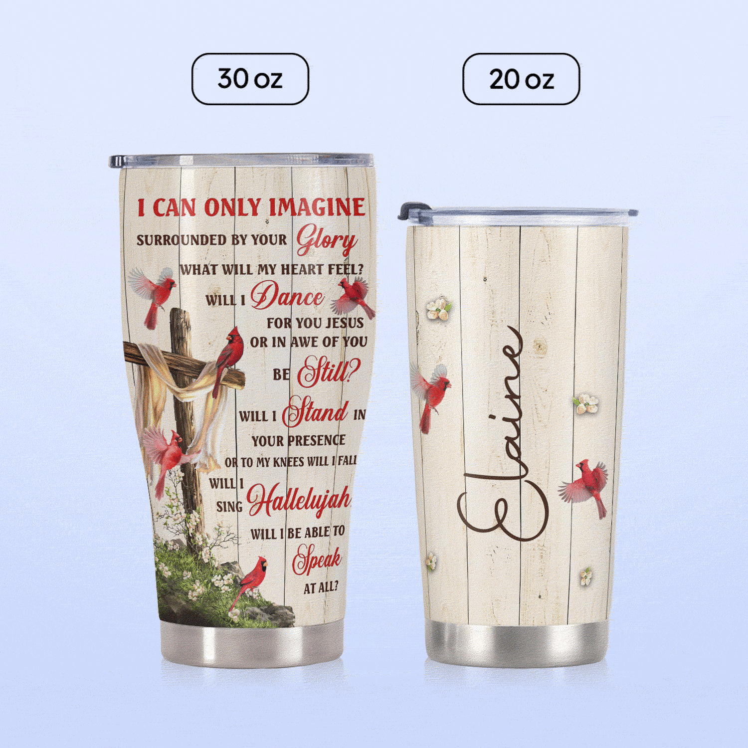 Cardinal Bird Faith Imagine KD2 DNLZ2005006Z Stainless Steel Tumbler