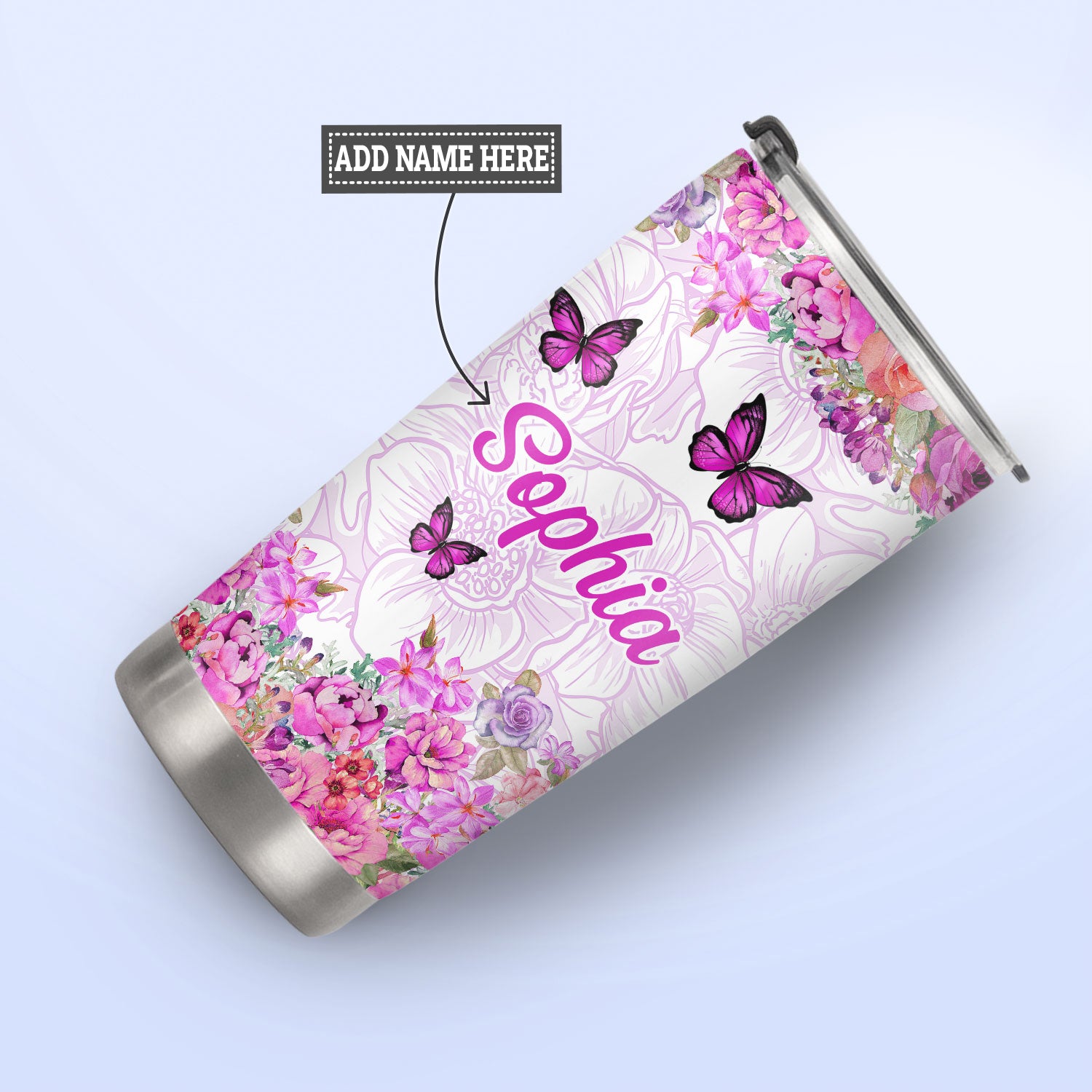 Butterfly Flowers DNM2101010Z Stainless Steel Tumbler