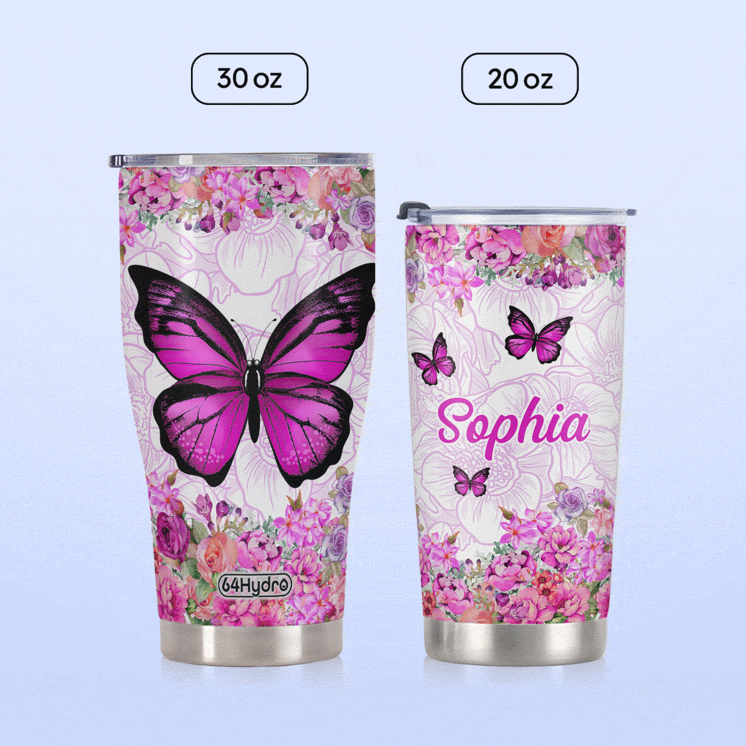 Butterfly Flowers DNM2101010Z Stainless Steel Tumbler