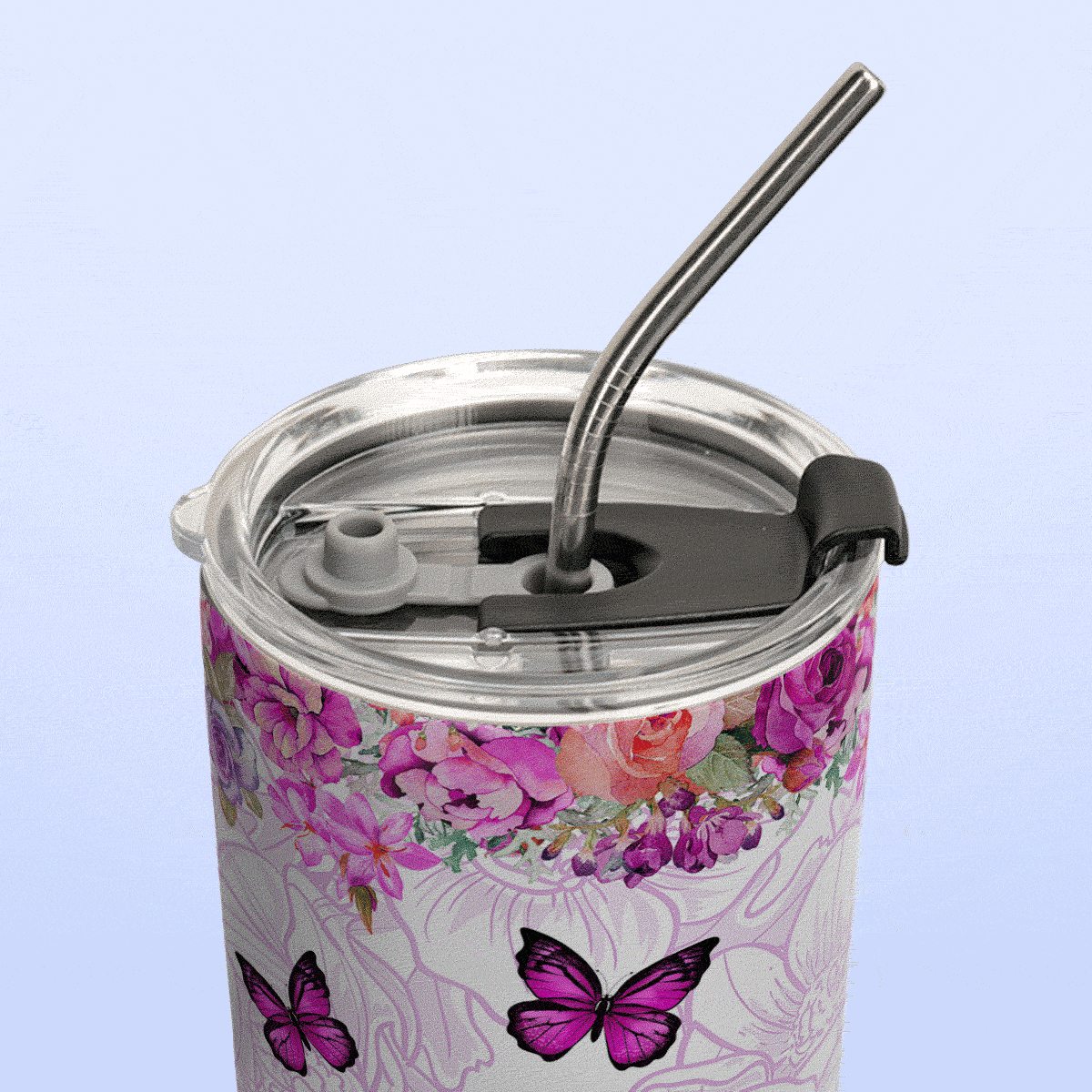 Butterfly Flowers DNM2101010Z Stainless Steel Tumbler