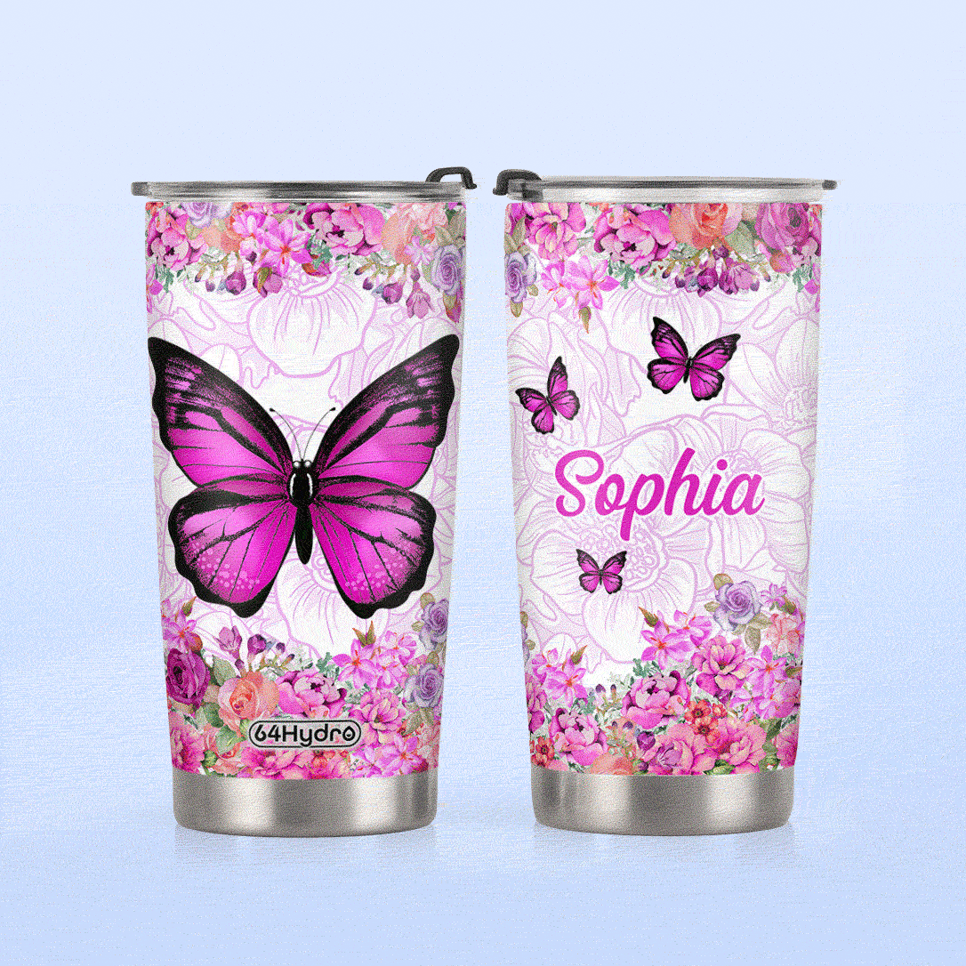 Butterfly Flowers DNM2101010Z Stainless Steel Tumbler