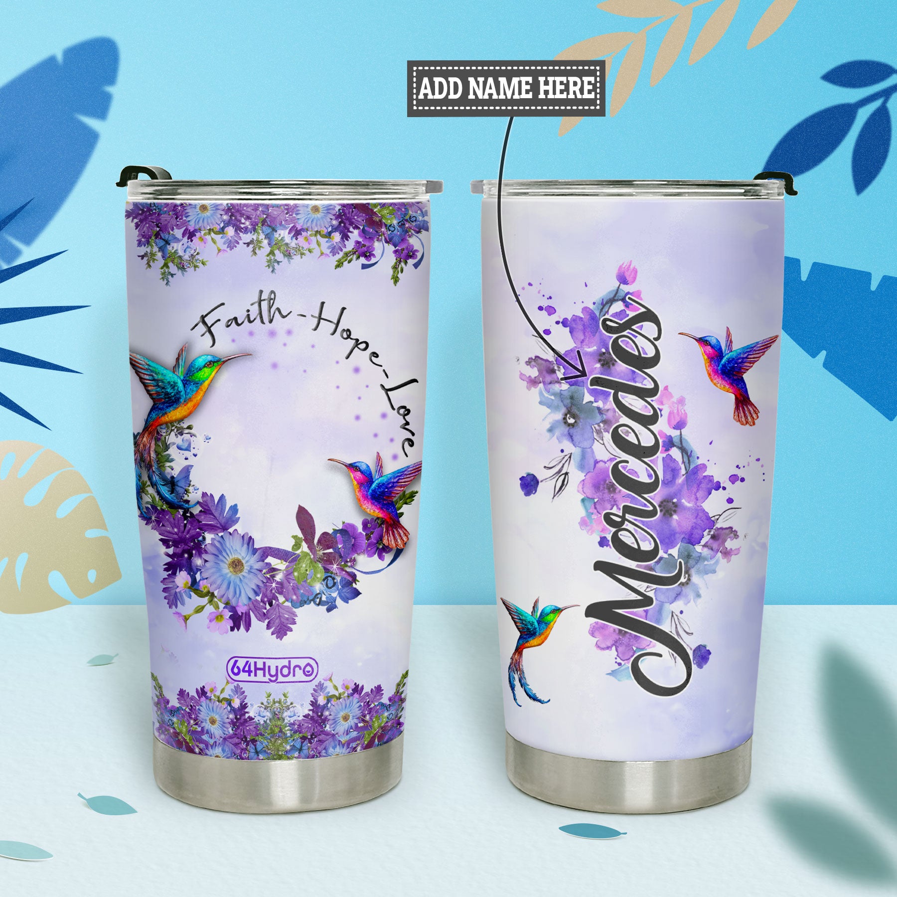 Hummingbird Faith Personalized DNR1111014 Stainless Steel Tumbler