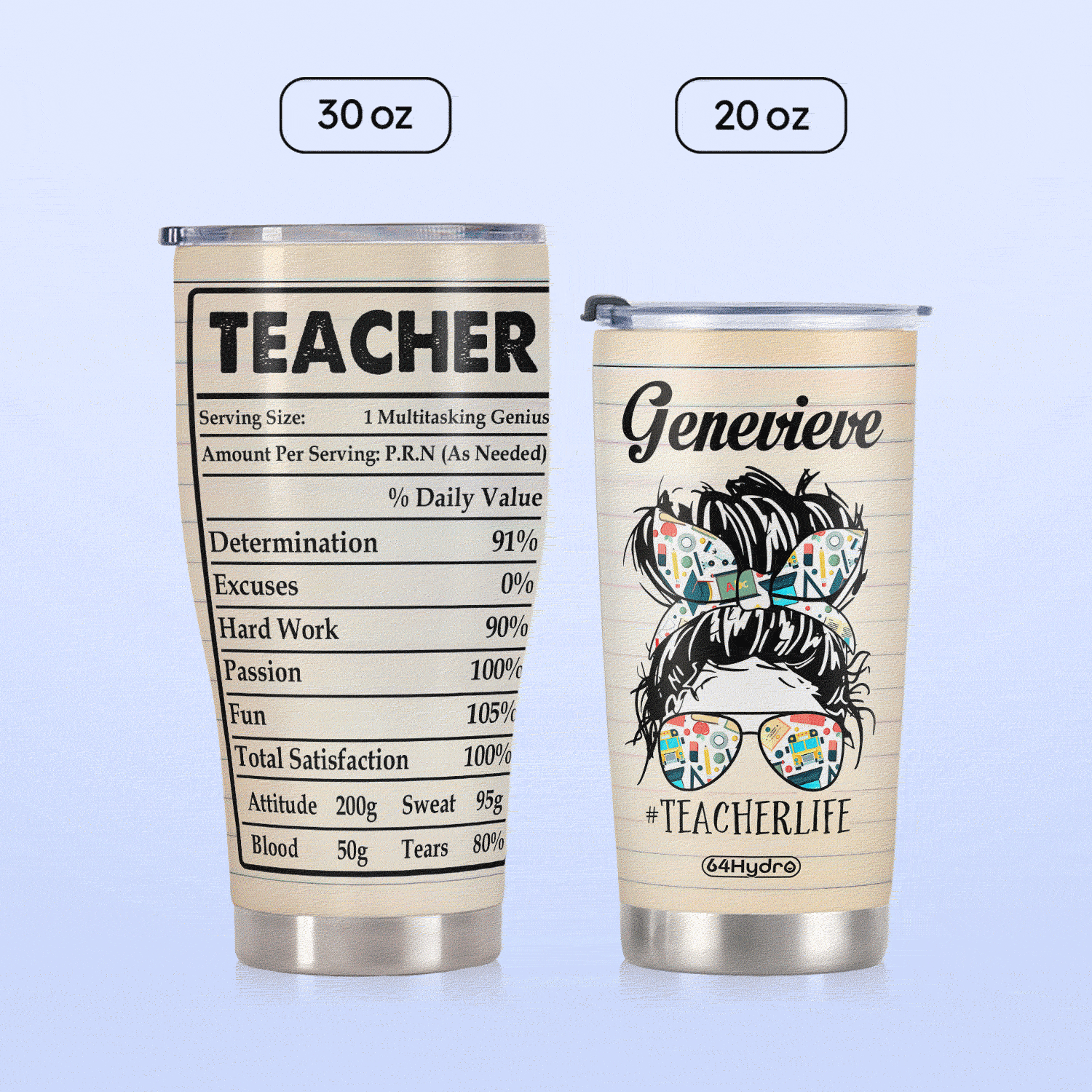 Teacher Life Facts KD4 HHAZ2704002Z Stainless Steel Tumbler