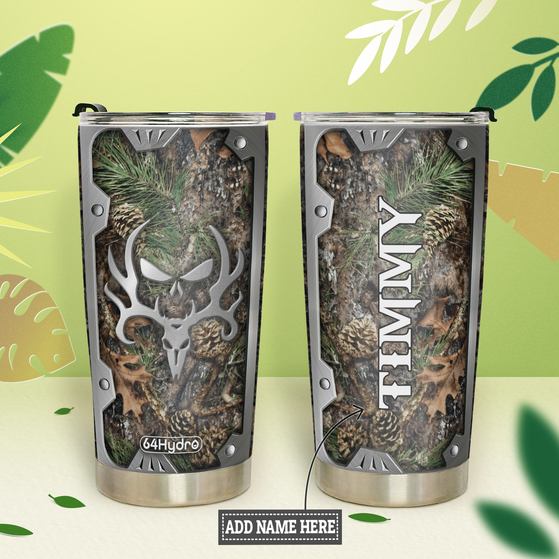 Camouflage Deer Skull HLZ1211009 Stainless Steel Tumbler