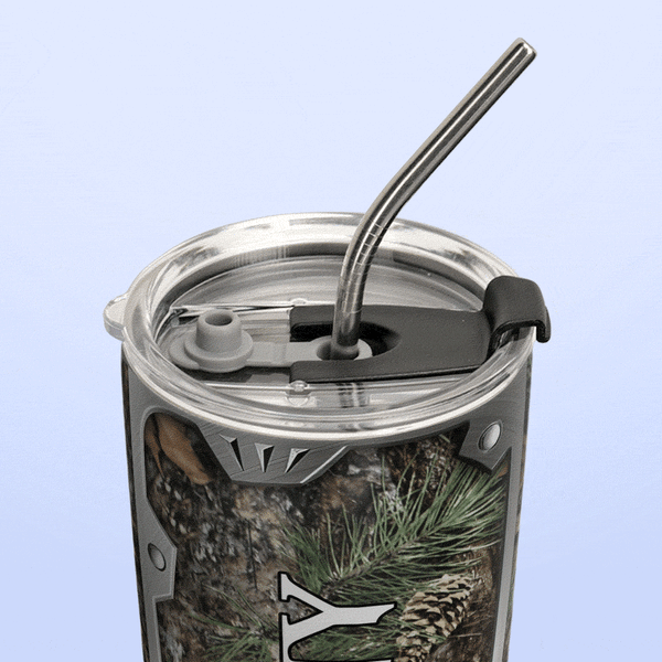 Tumbler Deer hunting Camo 20 oz water stainless steel cup