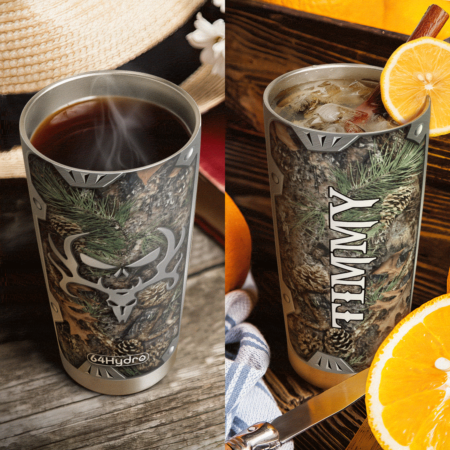 Camouflage Deer Skull HLZ1211009 Stainless Steel Tumbler