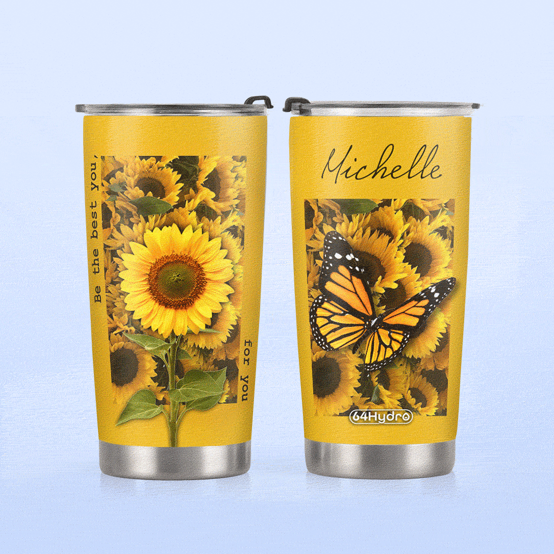 Butterfly Sunflower HTQ0411003 Stainless Steel Tumbler