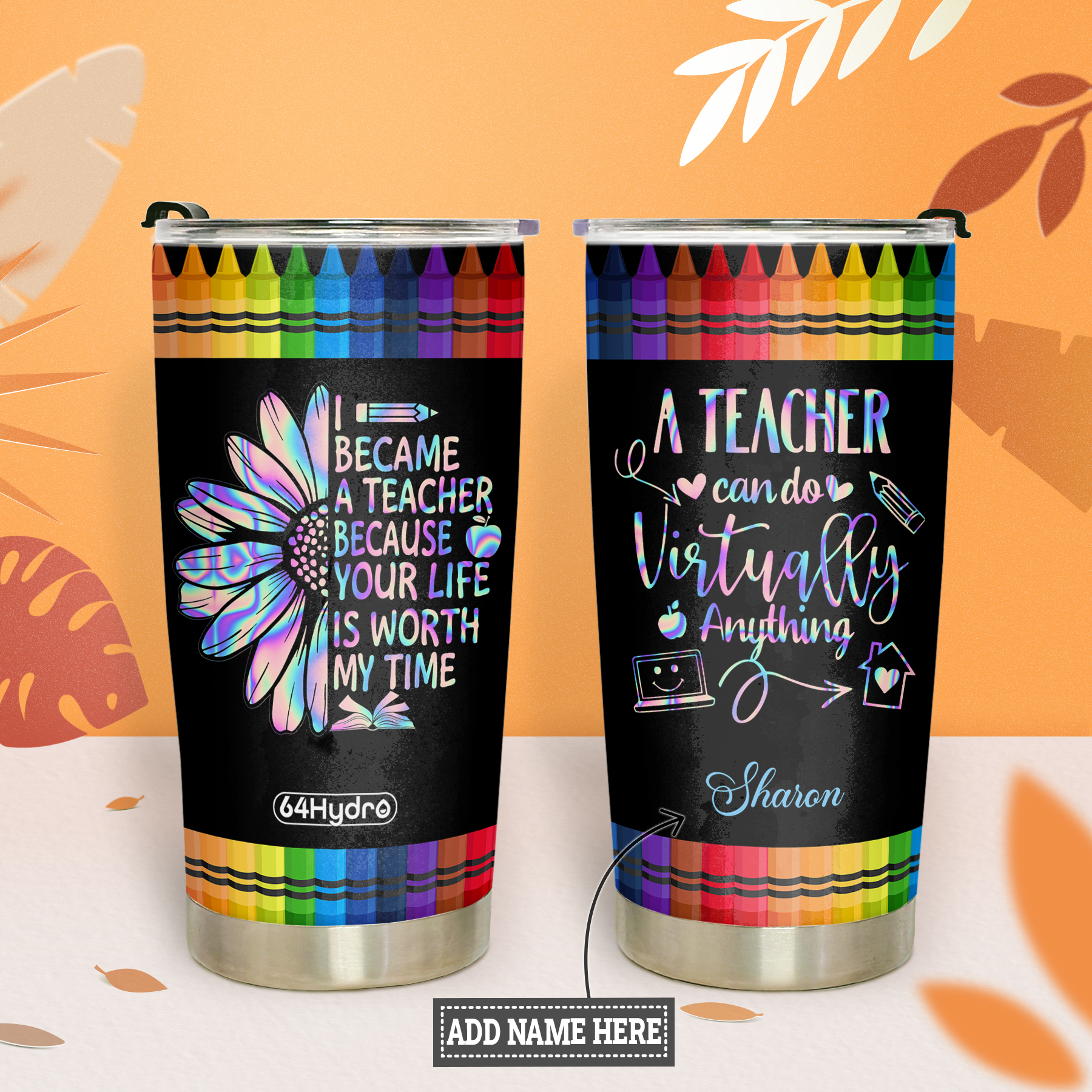 Teacher Crayon KD2 KHL1610013 Stainless Steel Tumbler