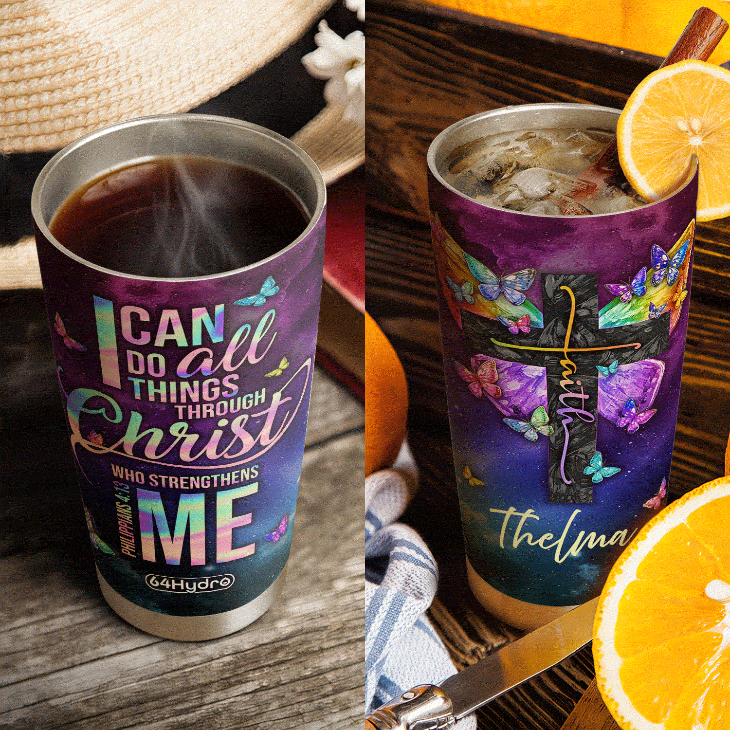 Faith Butterfly NNR2101007Z Stainless Steel Tumbler